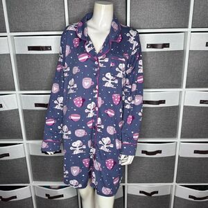 Munki Munki Snoopy Coffee & Hearts Sleep Shirt Size Large